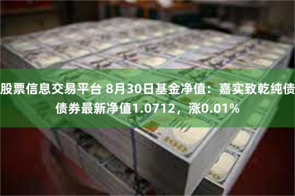 股票信息交易平台 8月30日基金净值：嘉实致乾纯债债券最新净值1.0712，涨0.01%