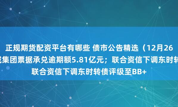 正规期货配资平台有哪些 债市公告精选（12月26日）| 空港