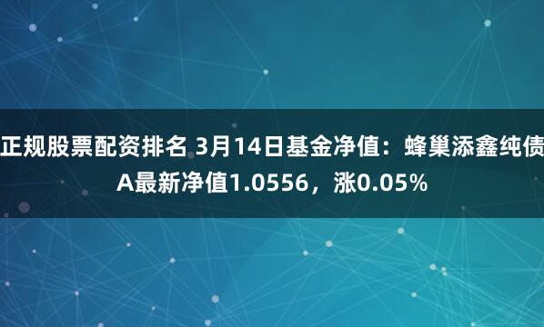 正规股票配资排名 3月14日基金净值：蜂巢添鑫纯债A最新净值1.0556，涨0.05%